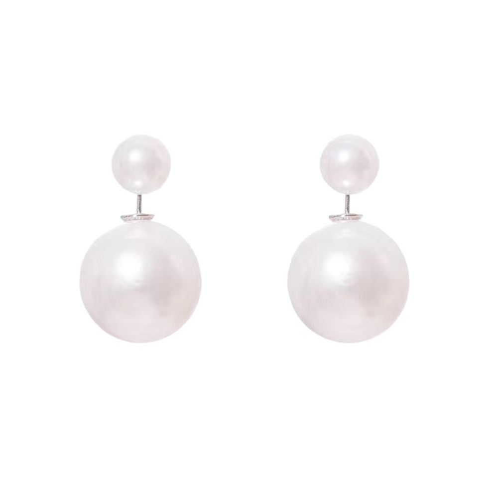 Double Pearl Stud Earrings